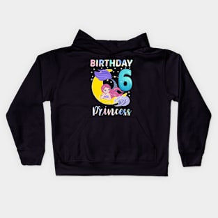 Mermaid 6 Year Old 6th Birthday Party Girl Kids Hoodie